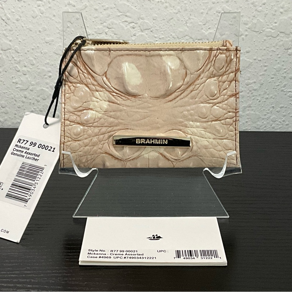 Brahmin Mckenna LIGHT BEIGE DOE MELBOURNE Coin Wallet Purse/ Card Wallet